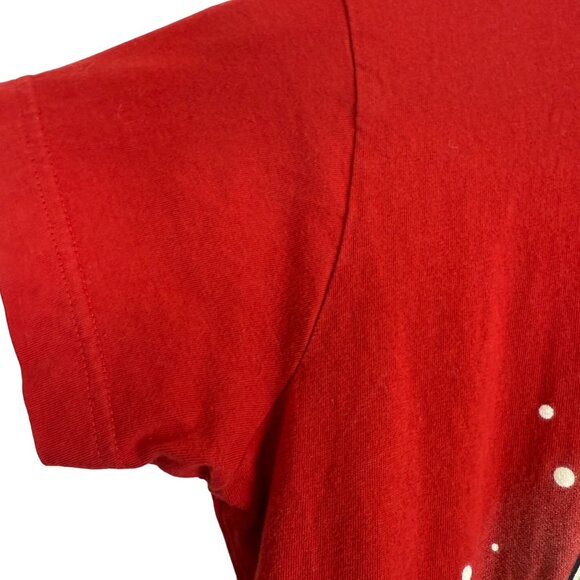 Women’s Funny Dinosaur Graphic Tee Medium Steg Nog Short Sleeve Cotton Red - Picture 3 of 7